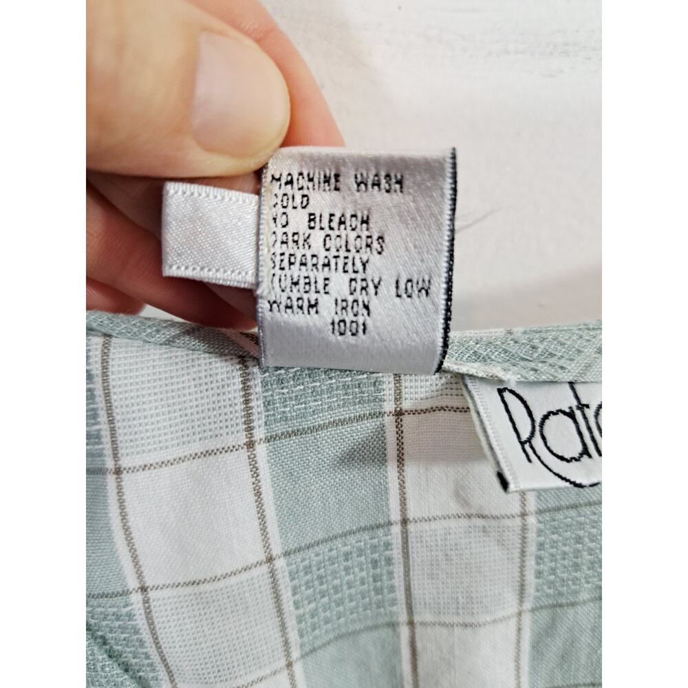 Rafaella Women's Cream And Sage Plaid Button-up Vest In Size Large - Picture 4 of 5
